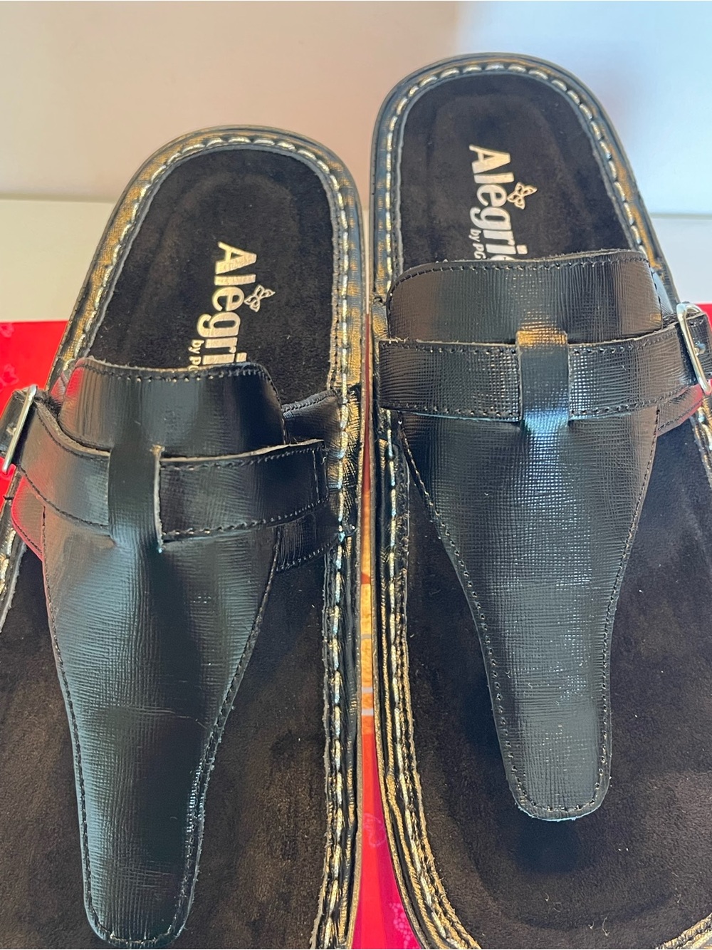 NIB ALEGRIA KENNEDI LEATHER SUEDE PODIATRIC BLACK SANDAL SIZE EU 42 /US. 11.5-12 - Picture 6 of 14